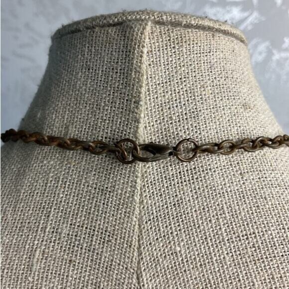 Hammered Multicolor Metal Statement Necklace With Adjustable Chain - Picture 4 of 4